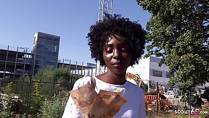 German Scout - Black Ebony MILF Zaawaadi Real Public Pickup Sex For Savings In Berlin