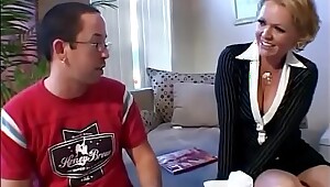 Beautiful MILF fucks husband's young employee